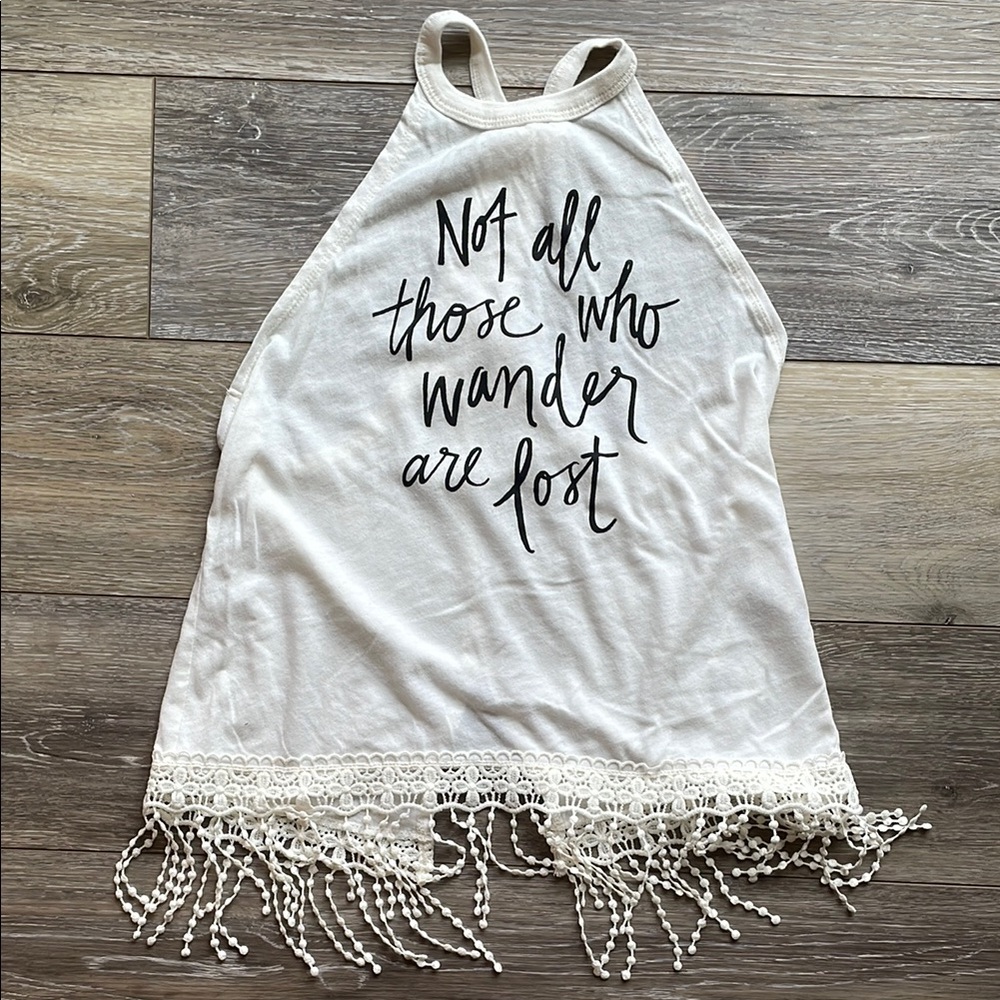 Hollister Not All Who Wander Are Lost Racerback Tank Top Size XS